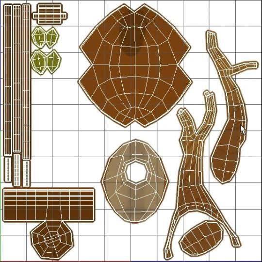 Wooden gittern 3D model_3