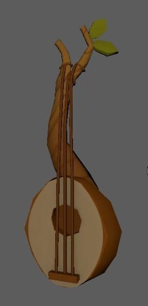 Wooden gittern 3D model_1