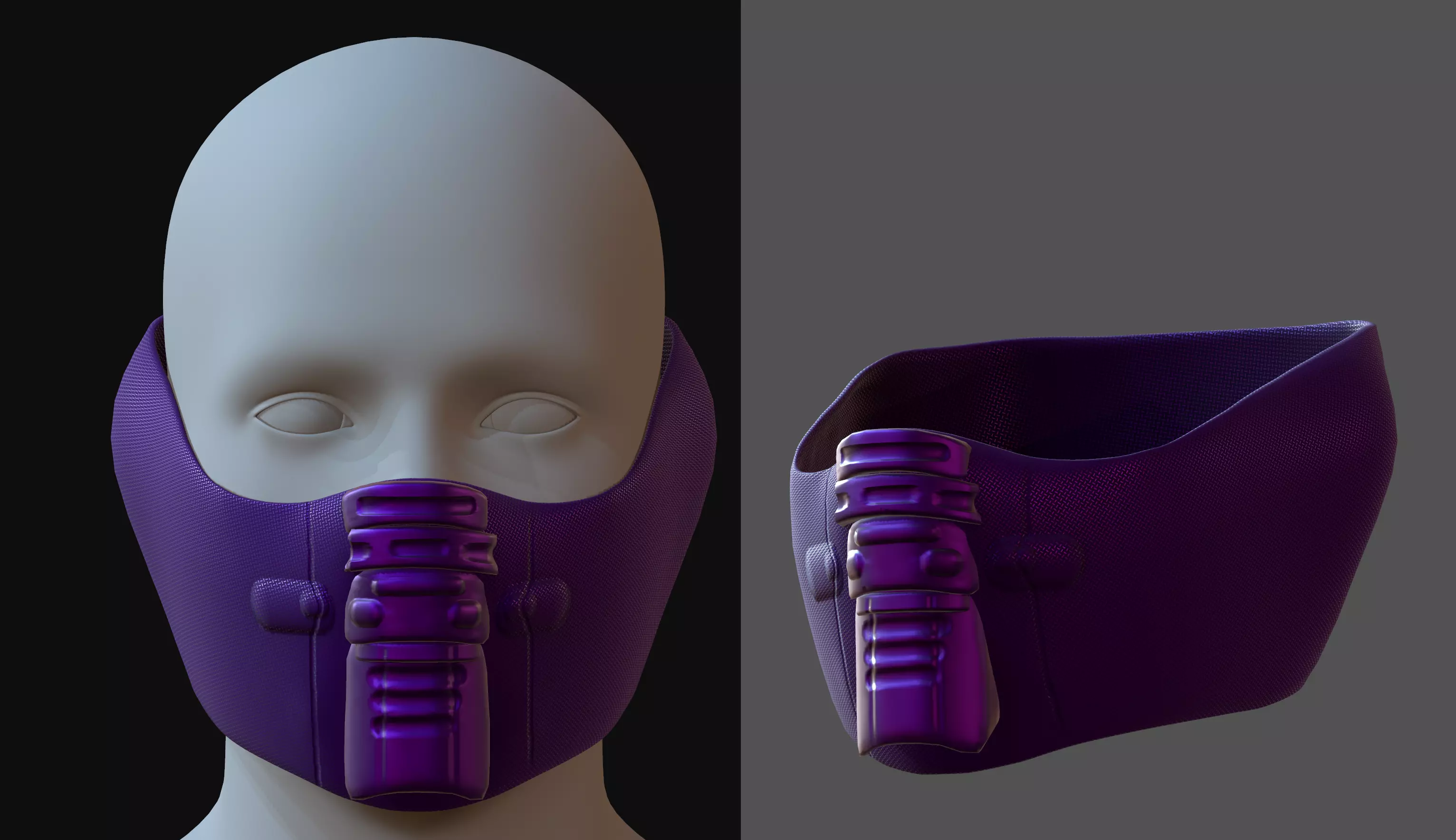 Gas mask helmet 3d model scifi Low-poly Low-poly 3D model_0