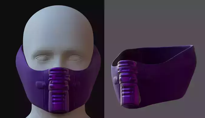 Gas mask helmet 3d model scifi Low-poly 