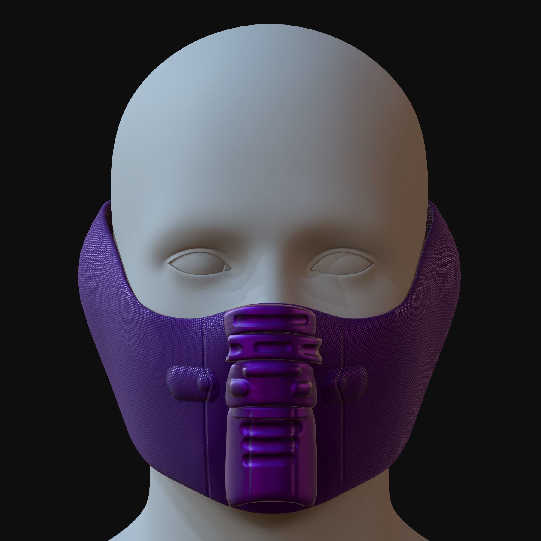 Gas mask helmet 3d model scifi Low-poly Low-poly 3D model_1