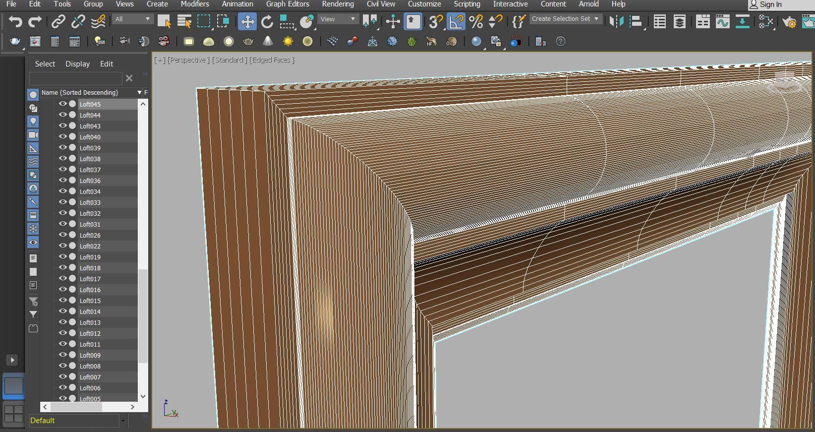 mirror wall with gold frames 3D model_6