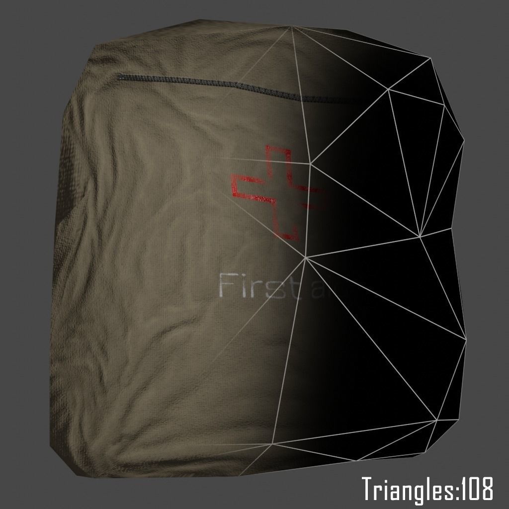 First aid kit Low-poly 3D model_5