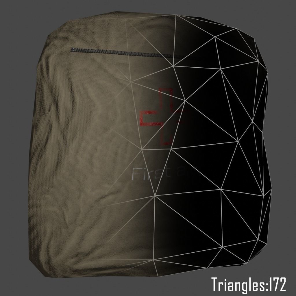 First aid kit Low-poly 3D model_4