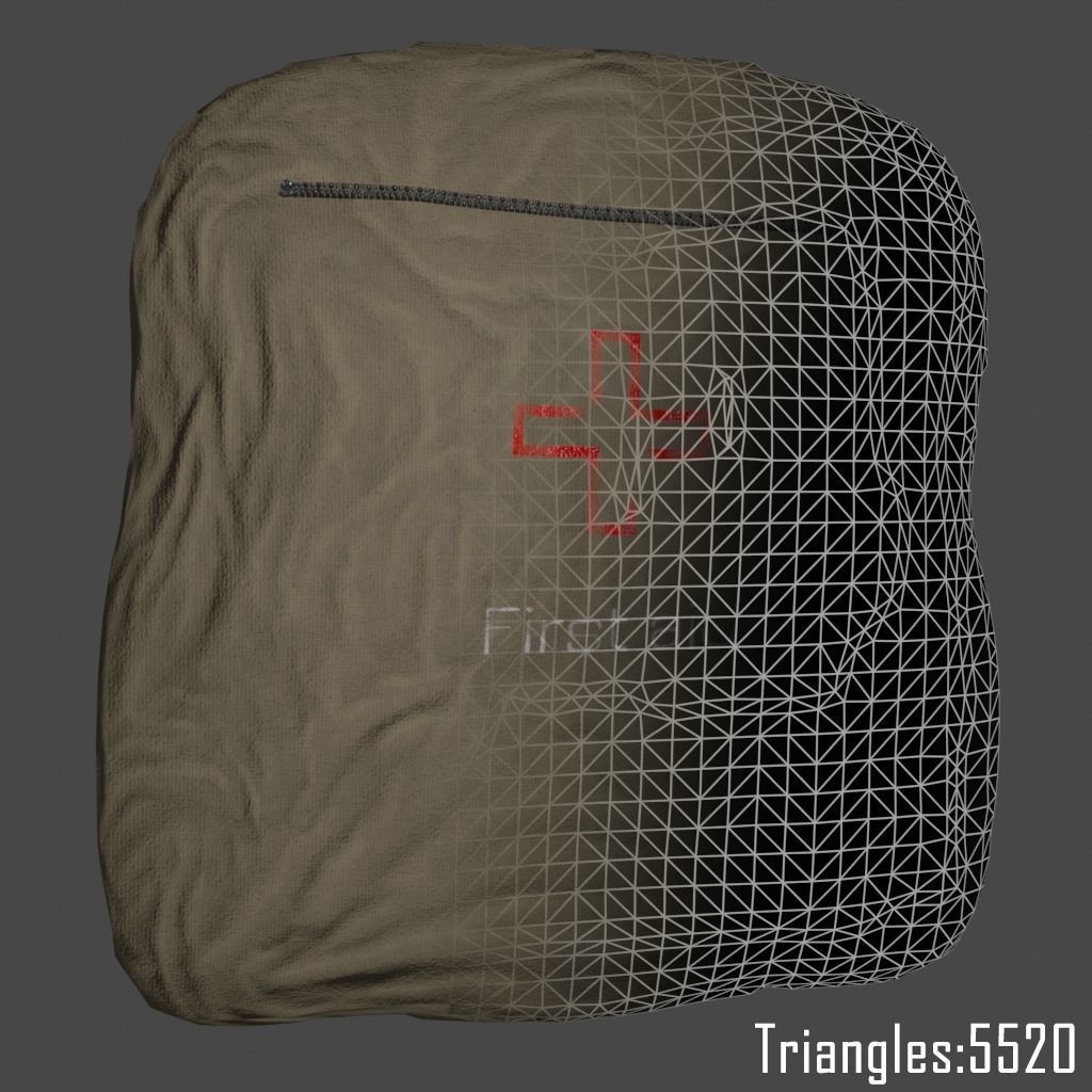 First aid kit Low-poly 3D model_2