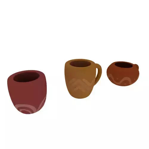Clay cups 3D model