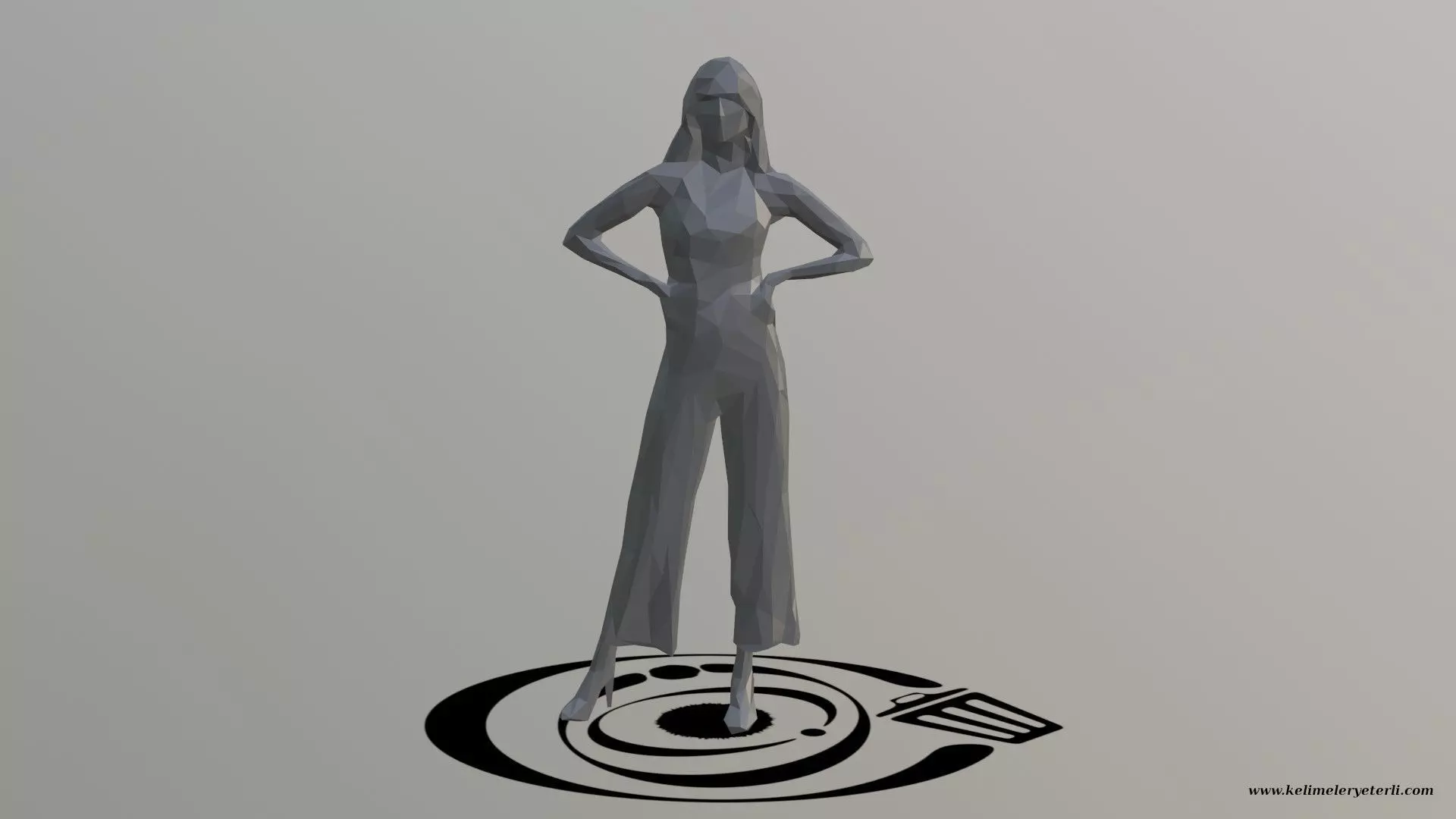 Human 091 LP R Low-poly 3D model_0