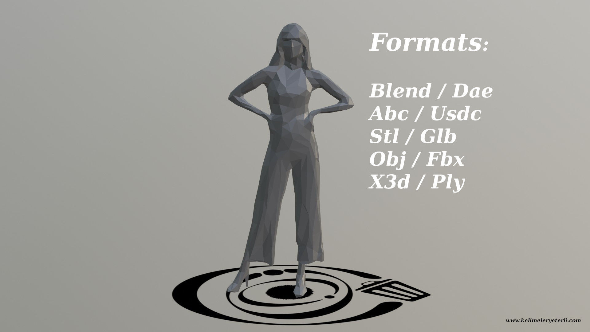 Human 091 LP R Low-poly 3D model_2