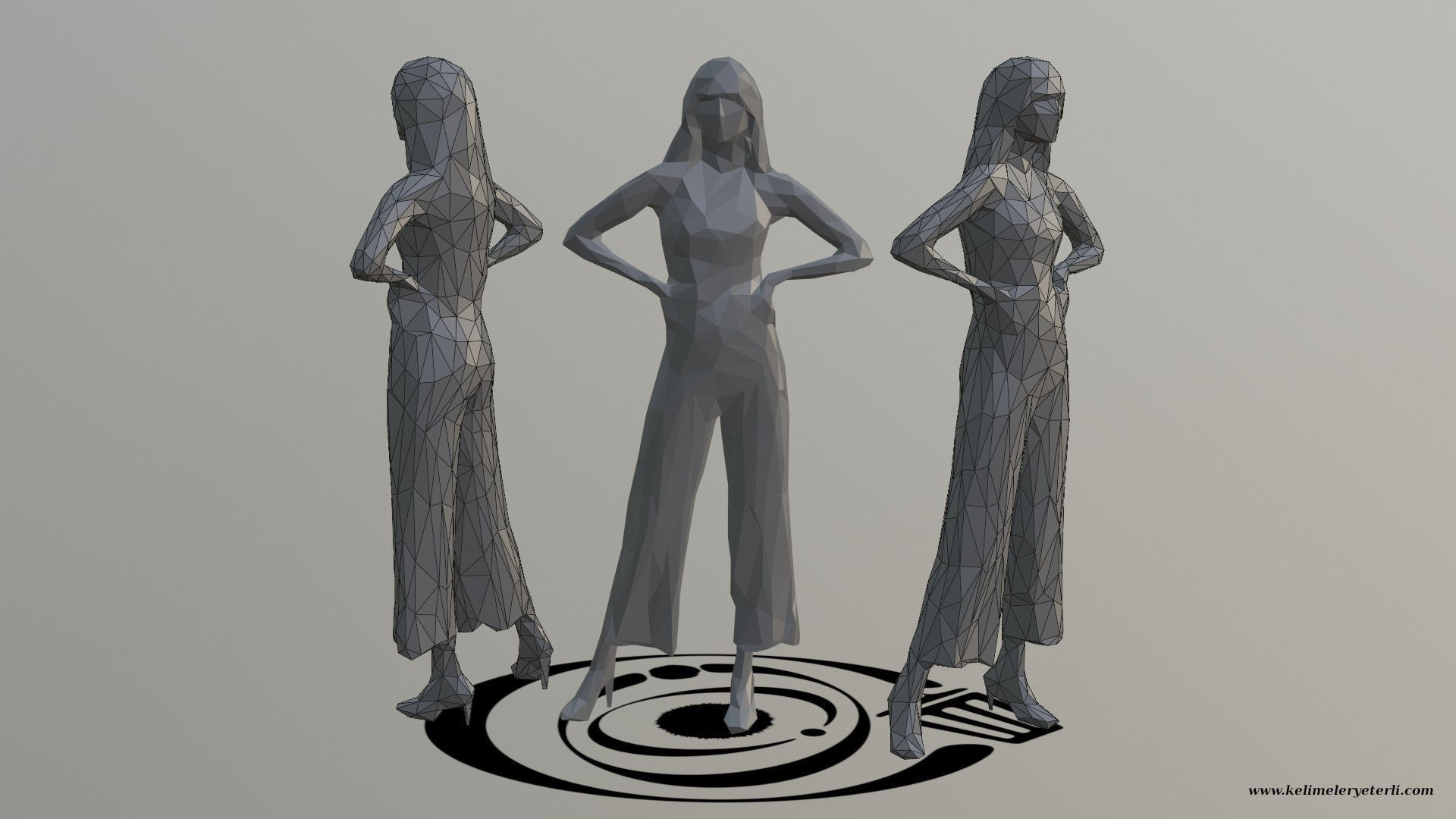 Human 091 LP R Low-poly 3D model_1