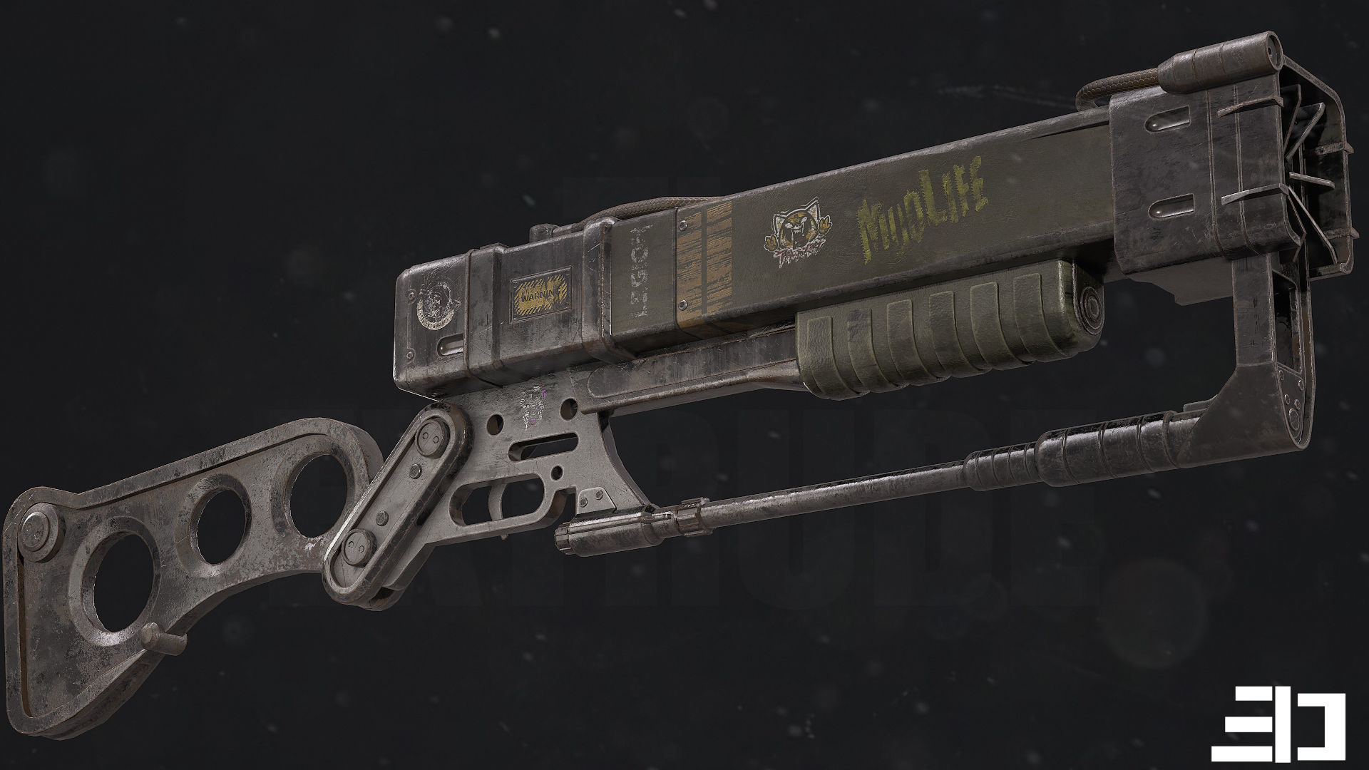 AER9 Laser Rifle Low-poly 3D model_2