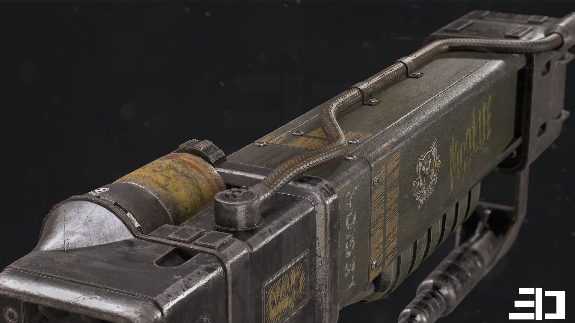 AER9 Laser Rifle Low-poly 3D model_3