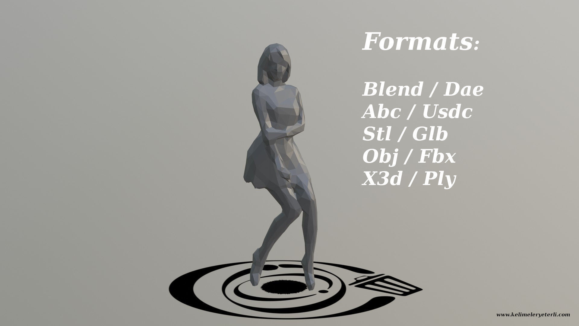 Human 092 LP R Low-poly 3D model_2