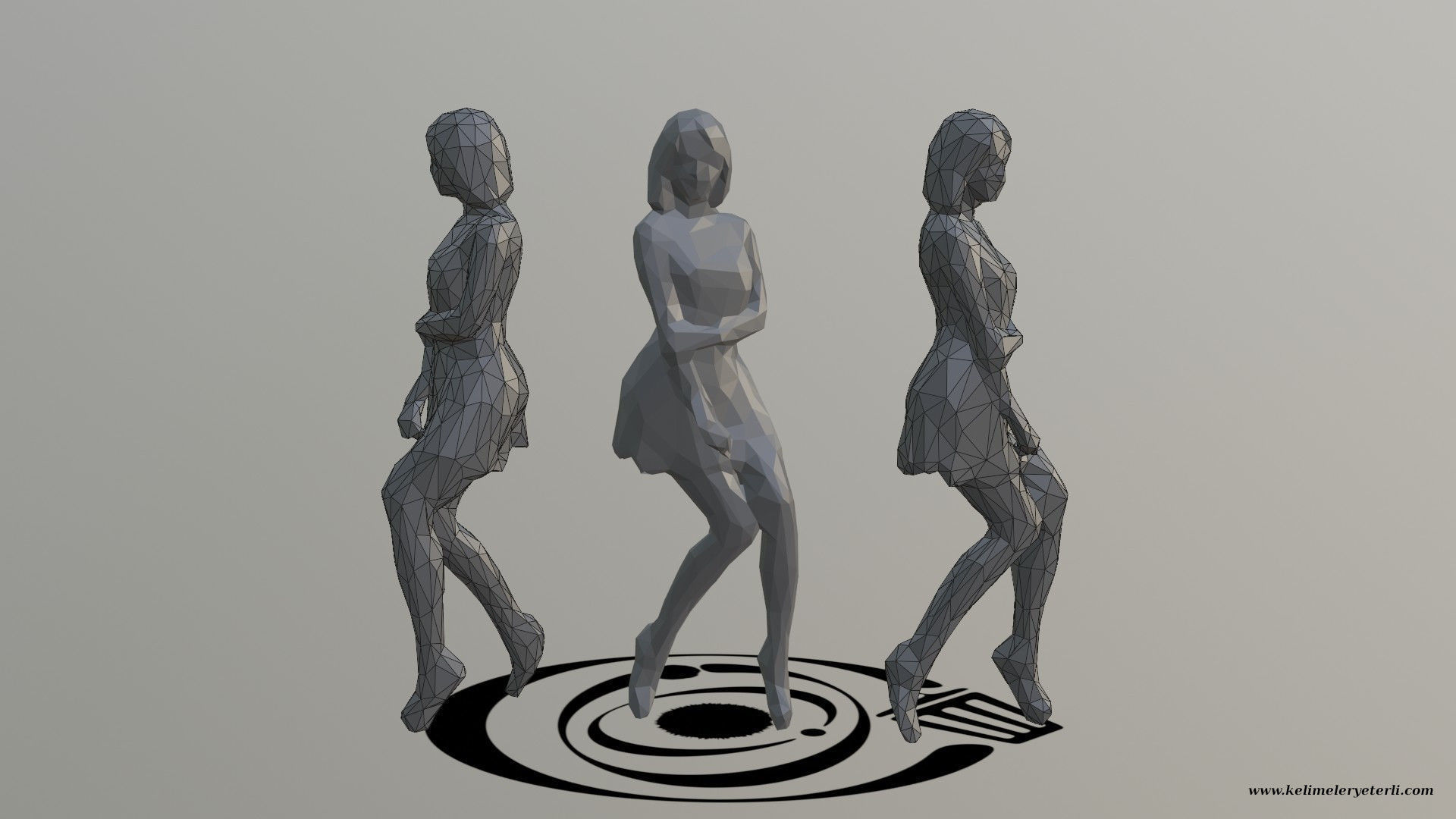 Human 092 LP R Low-poly 3D model_1