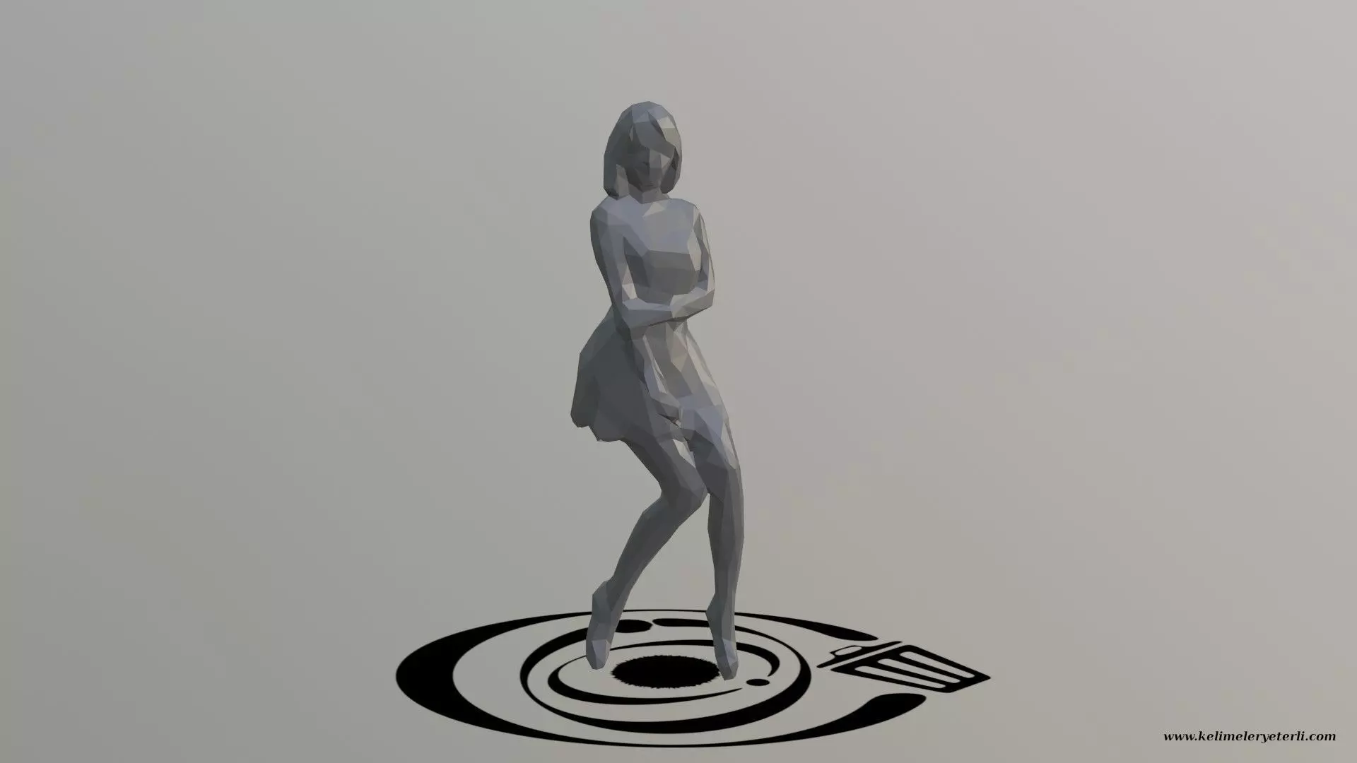 Human 092 LP R Low-poly 3D model_0