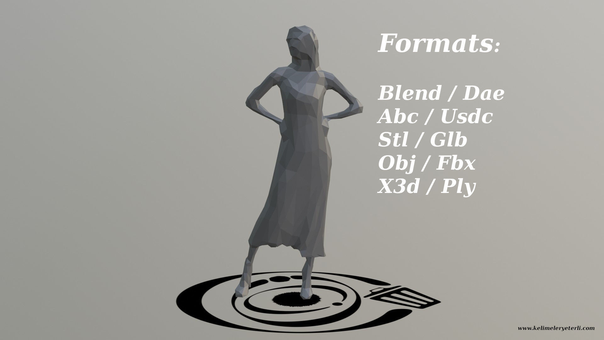 Human 093 LP R Low-poly 3D model_2