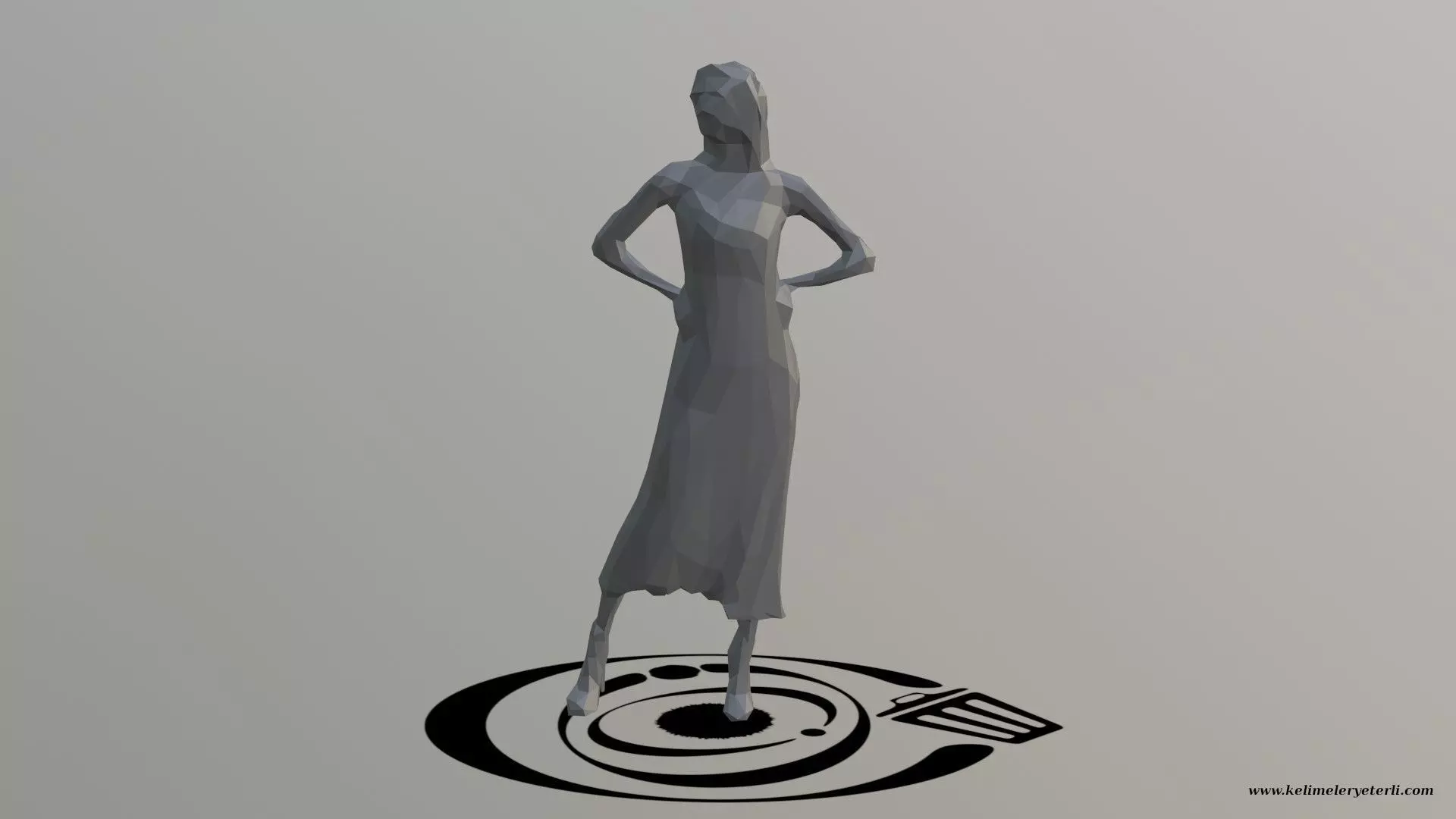 Human 093 LP R Low-poly 3D model_0