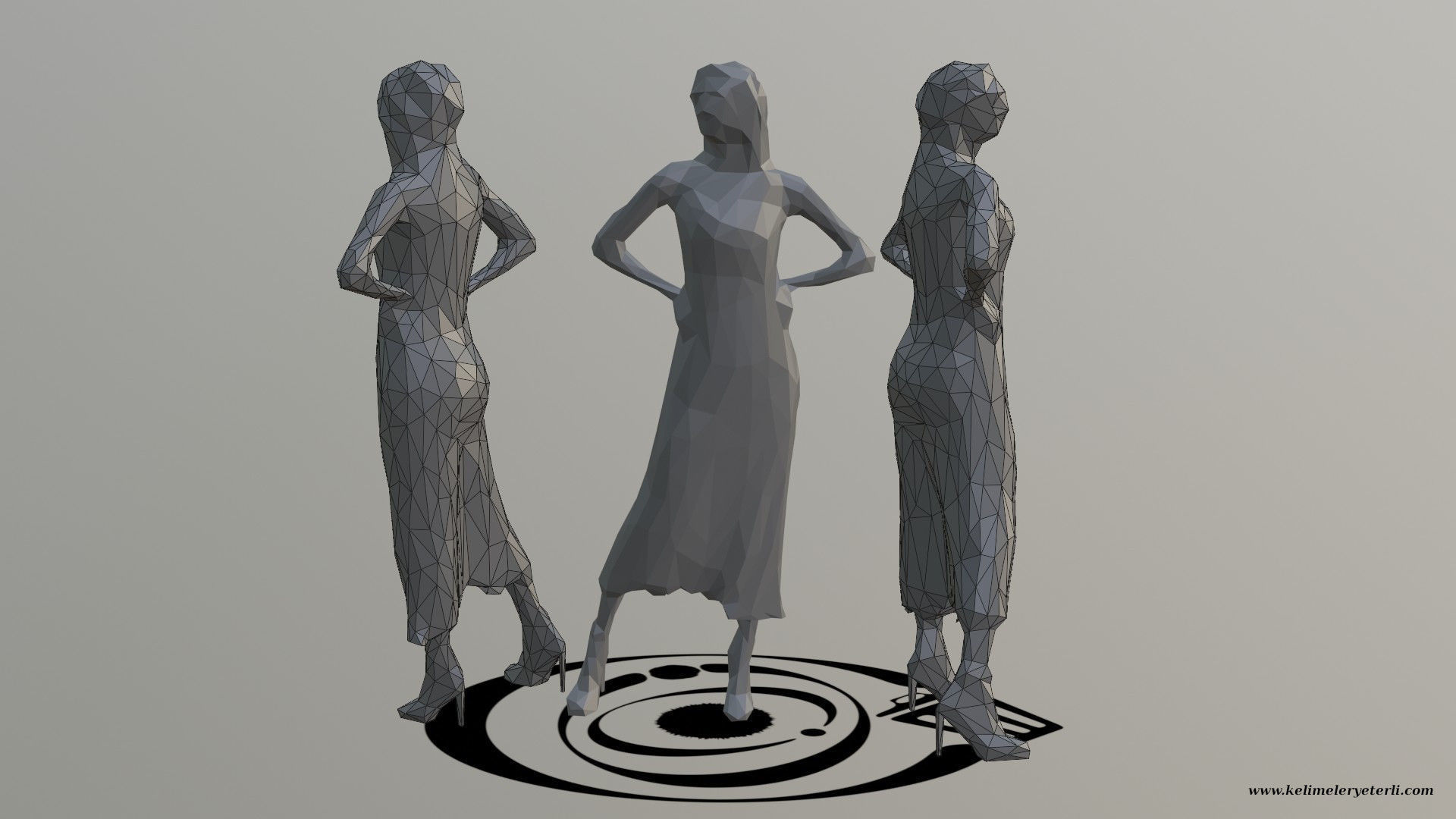 Human 093 LP R Low-poly 3D model_1