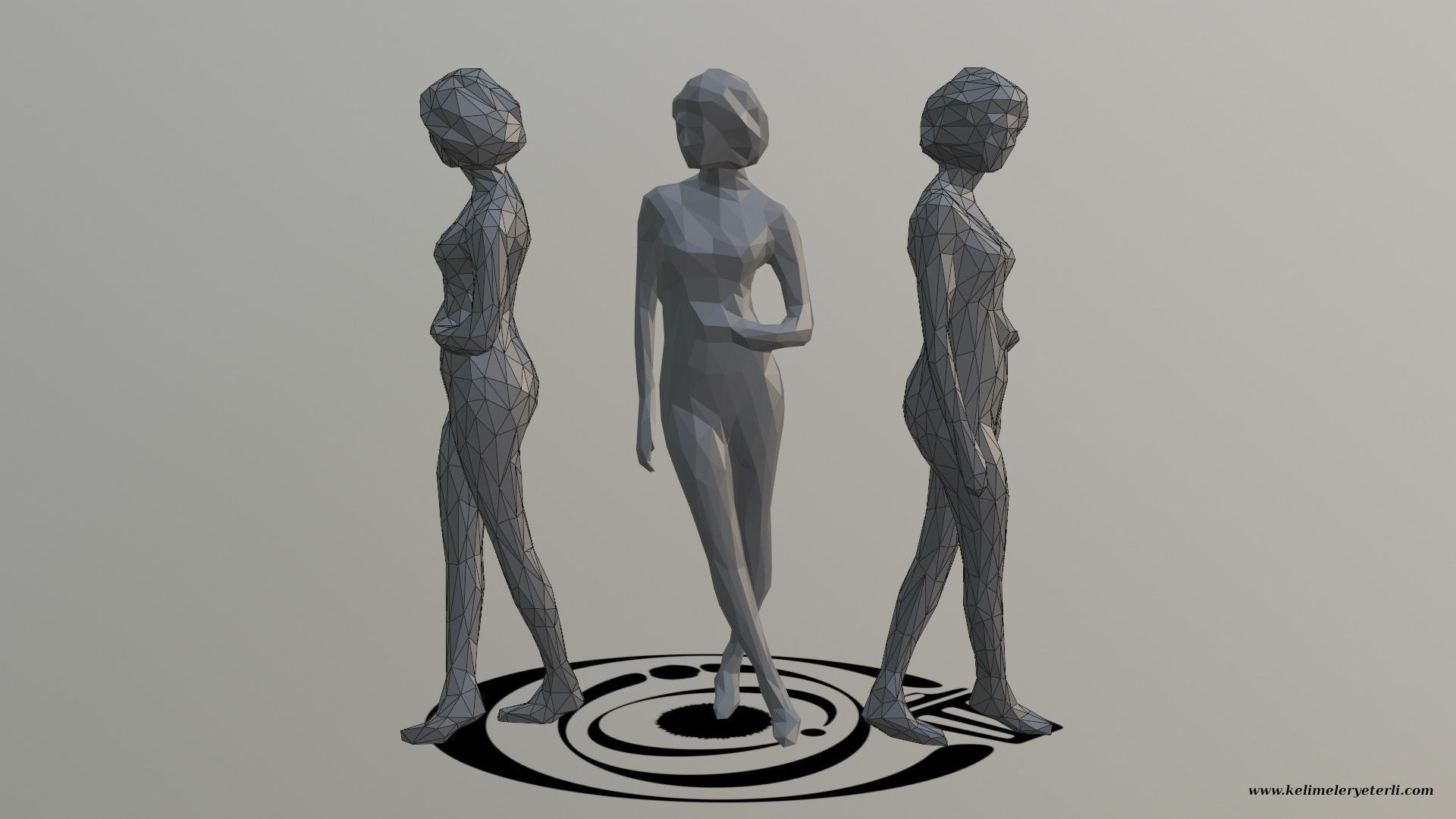 Human 095 LP R Low-poly 3D model_1