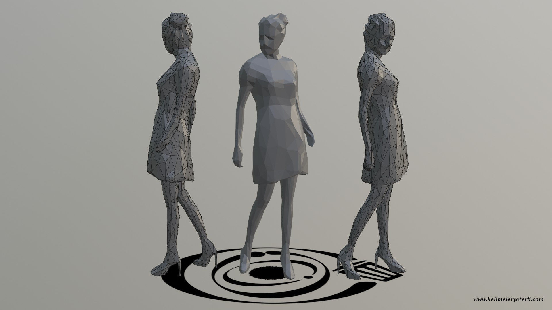 Human 096 LP R Low-poly 3D model_1