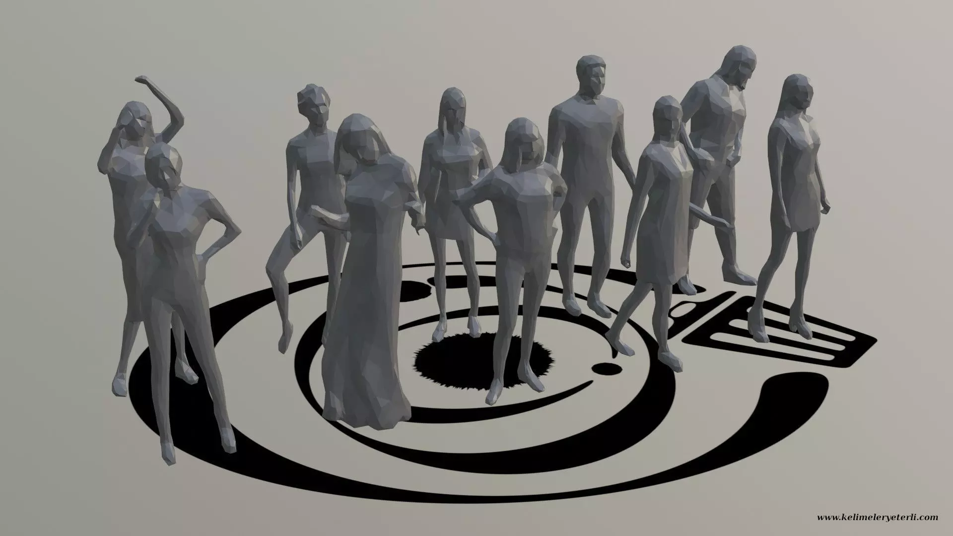 Low Poly People Pack 009 - 10 Pieces R 3D Model Collection_0