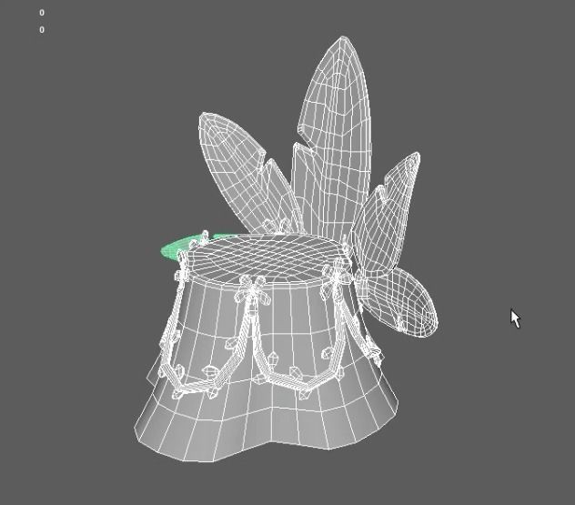 Tropical cutted tree 3D model_2