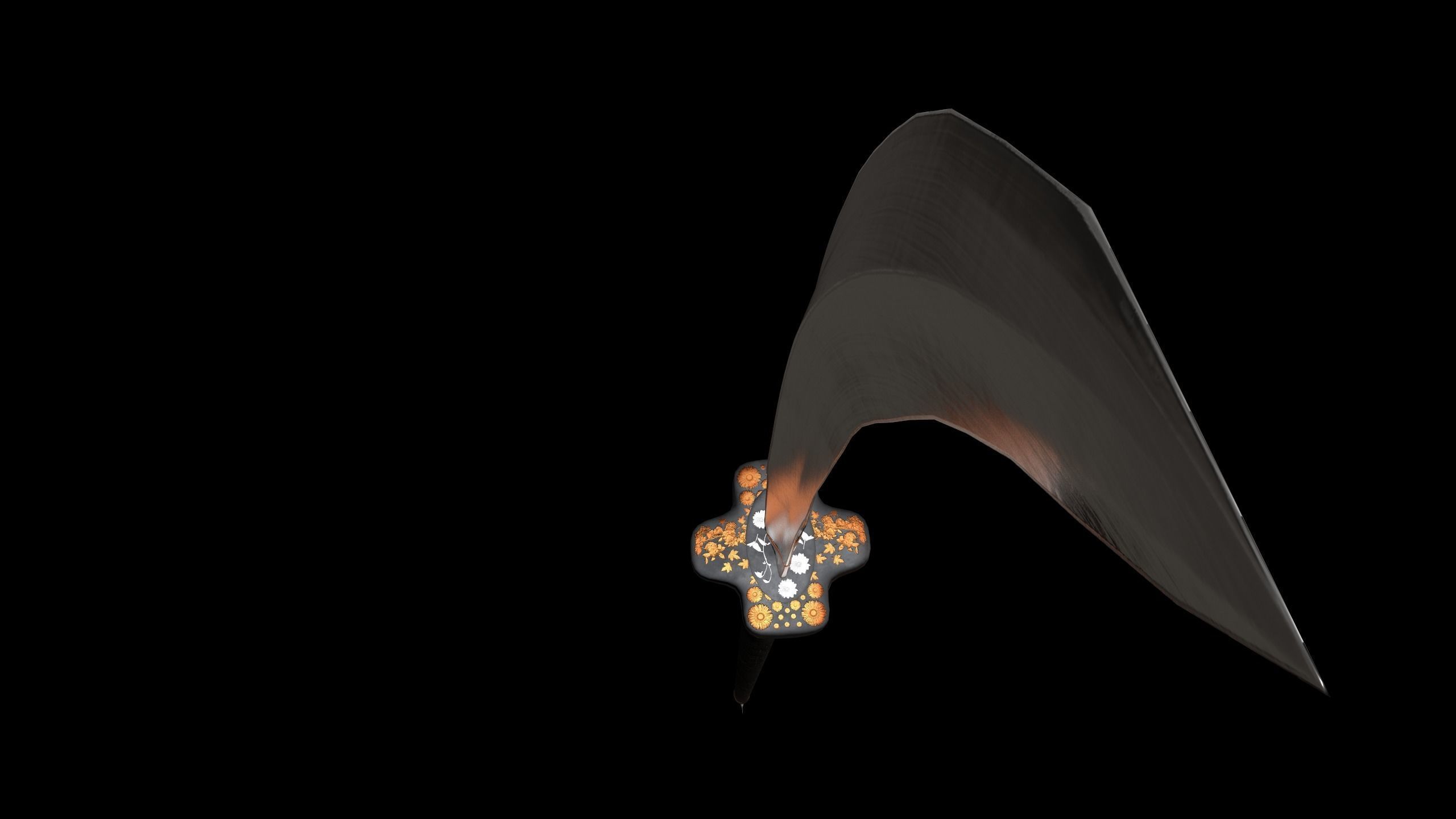 Japanese weapon set Low-poly 3D model_4