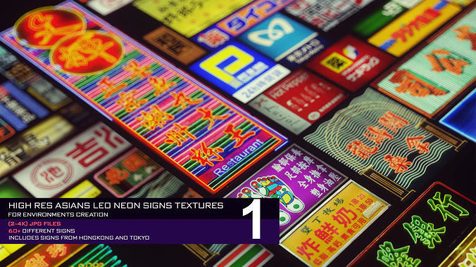 60 ASIAN LED NEON SIGNS VOL 1 Texture