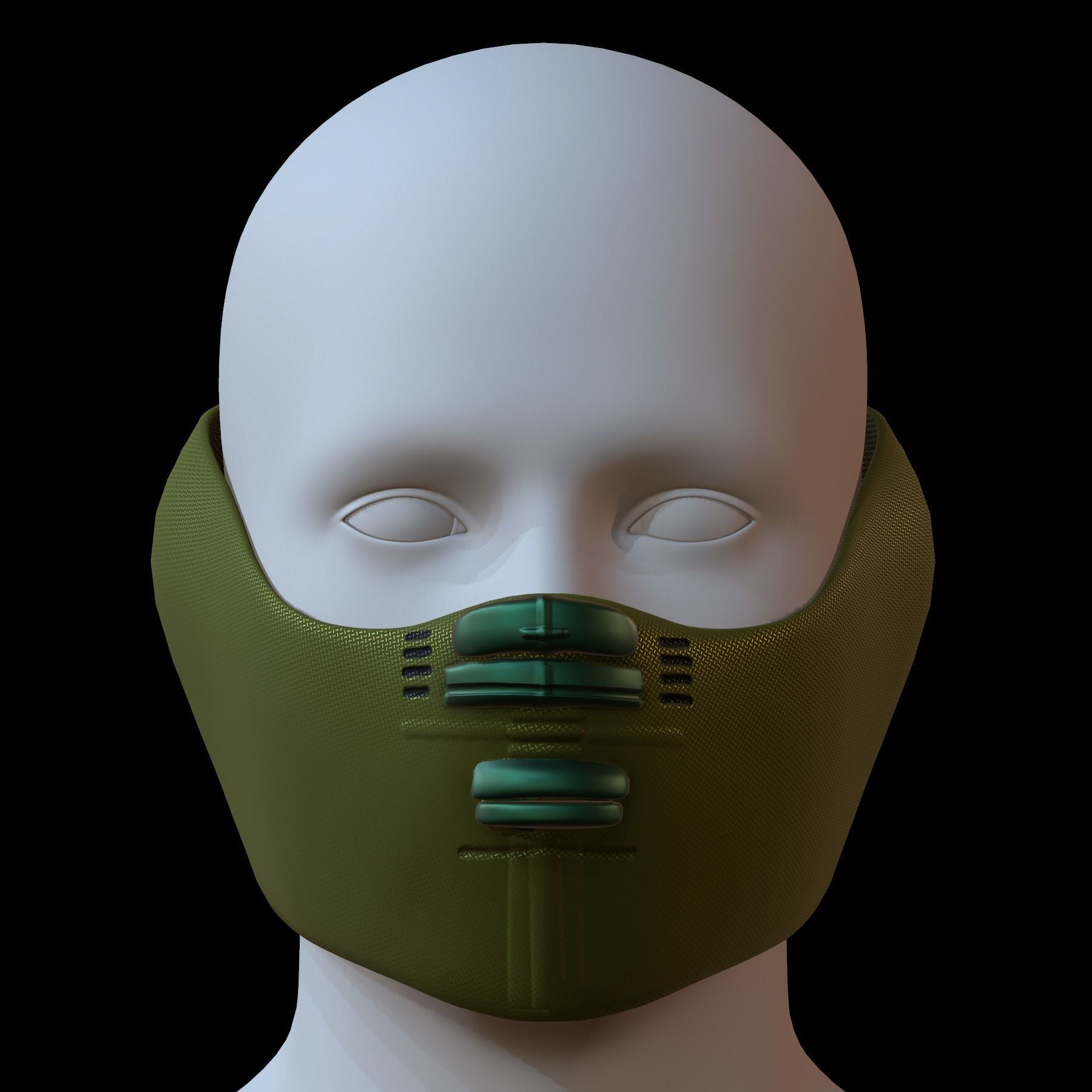 Gas mask helmet 3d model scifi Low-poly  Low-poly 3D model_1