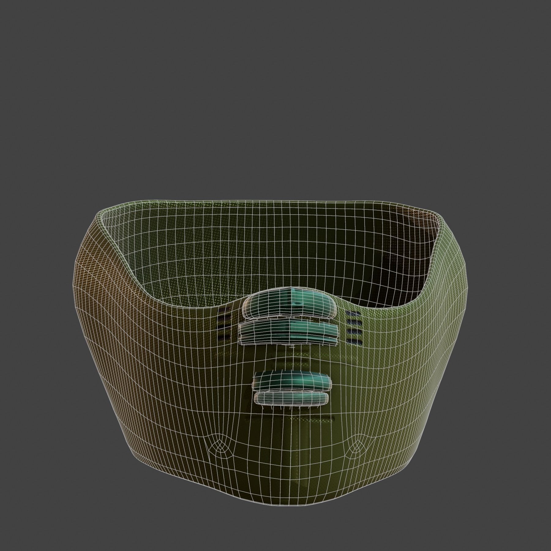 Gas mask helmet 3d model scifi Low-poly  Low-poly 3D model_7