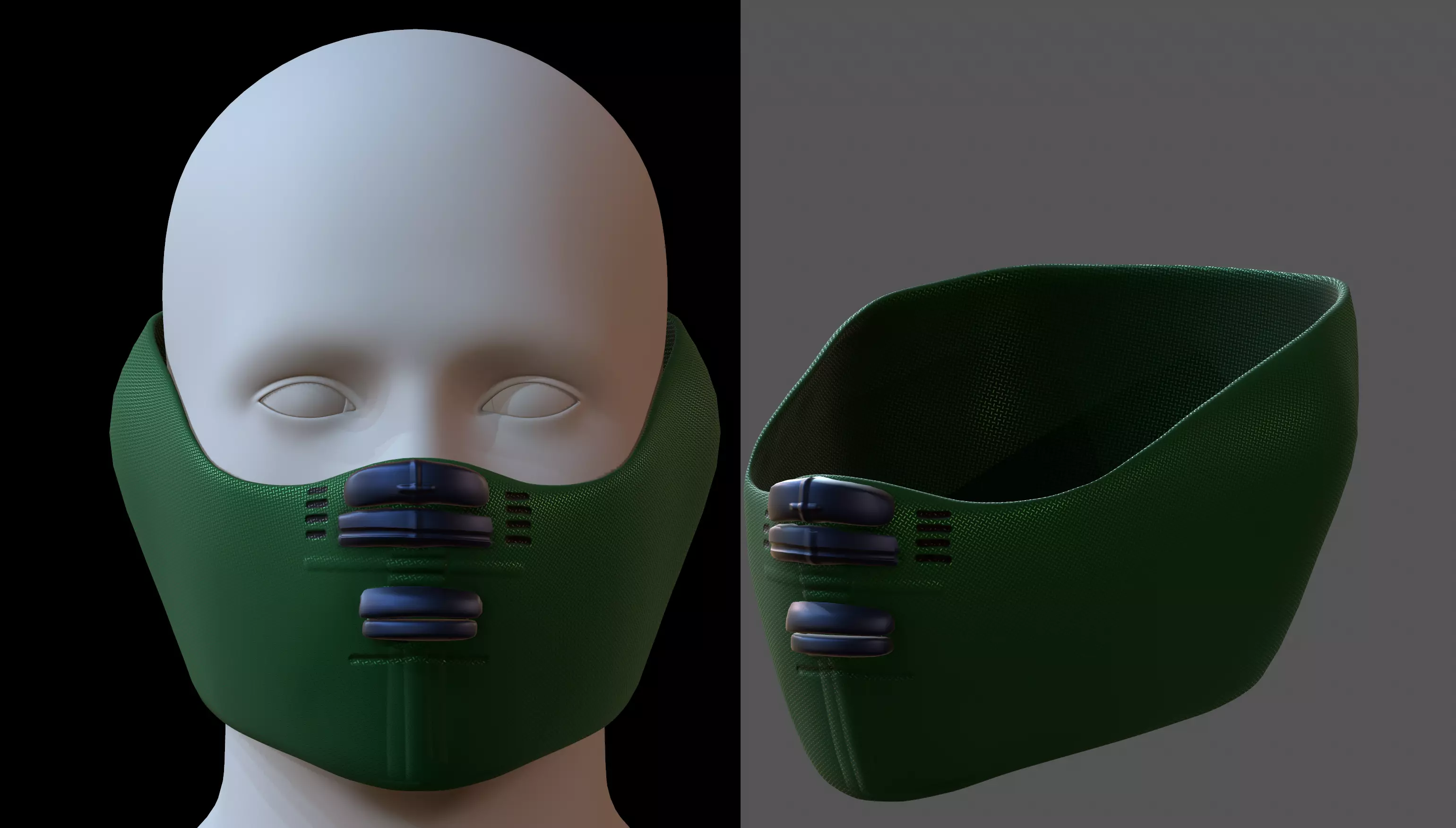 Gas mask helmet 3d model scifi Low-poly Low-poly 3D model_0