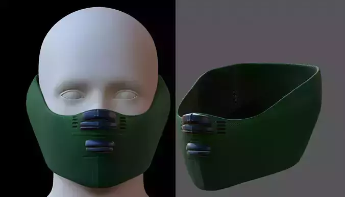 Gas mask helmet 3d model scifi Low-poly 