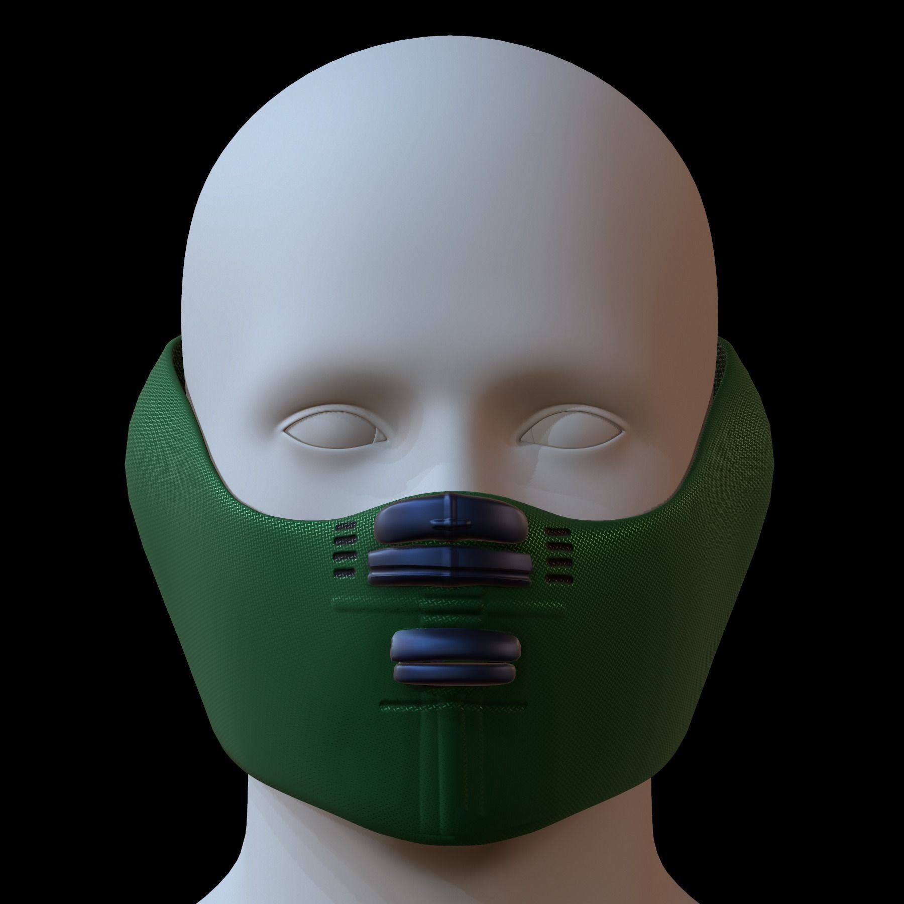Gas mask helmet 3d model scifi Low-poly Low-poly 3D model_1