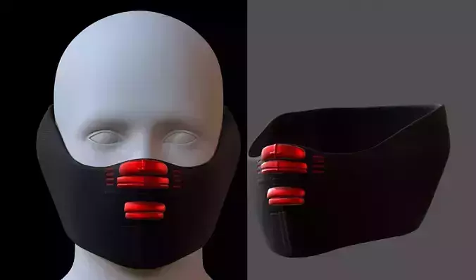 Gas mask helmet 3d model scifi Low-poly 