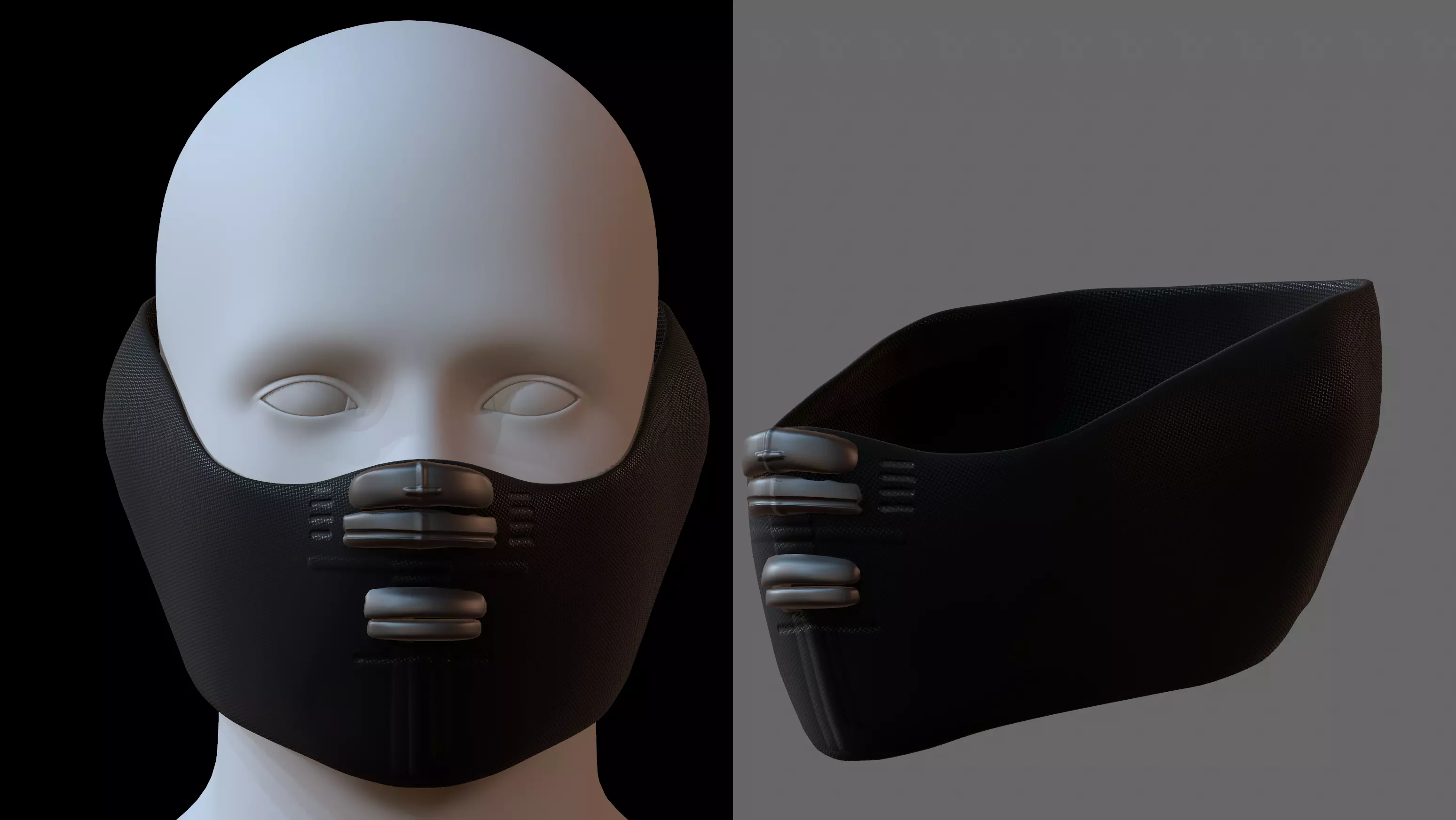 Gas mask helmet 3d model scifi Low-poly  Low-poly 3D model_0