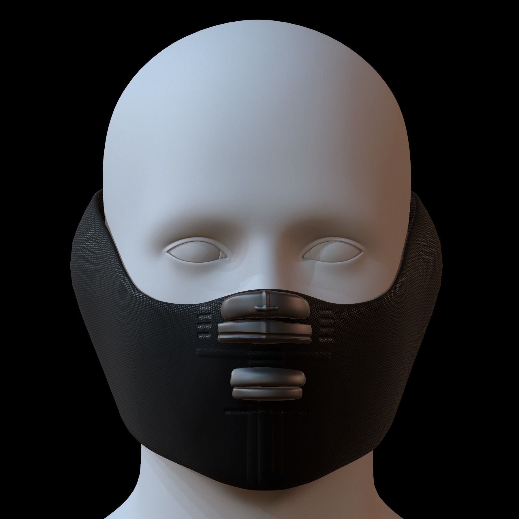 Gas mask helmet 3d model scifi Low-poly  Low-poly 3D model_1