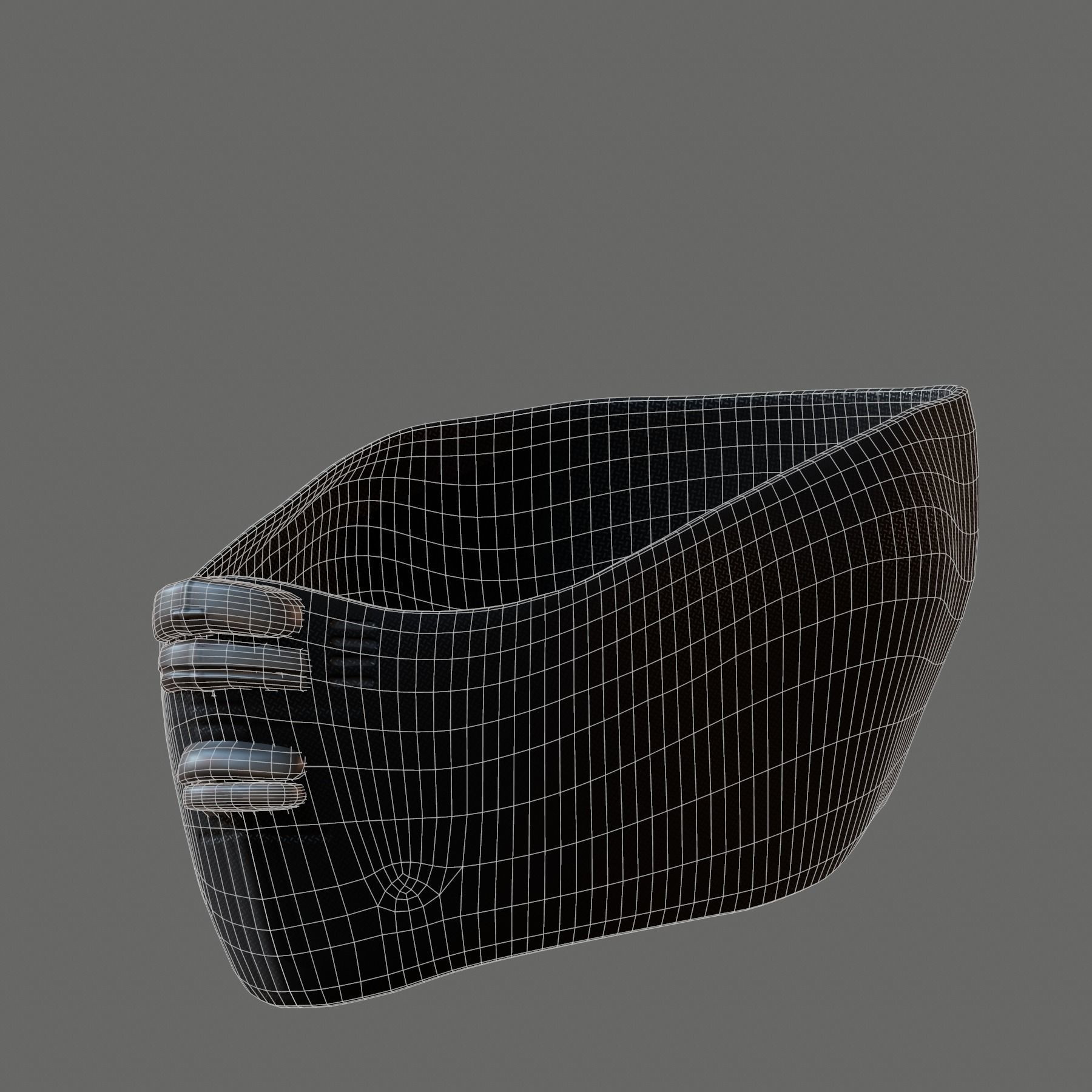 Gas mask helmet 3d model scifi Low-poly  Low-poly 3D model_6