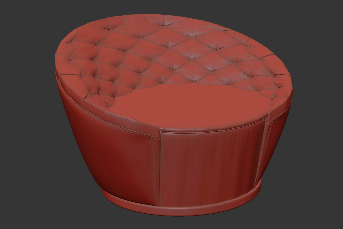 armchair leather chair 3D model_2