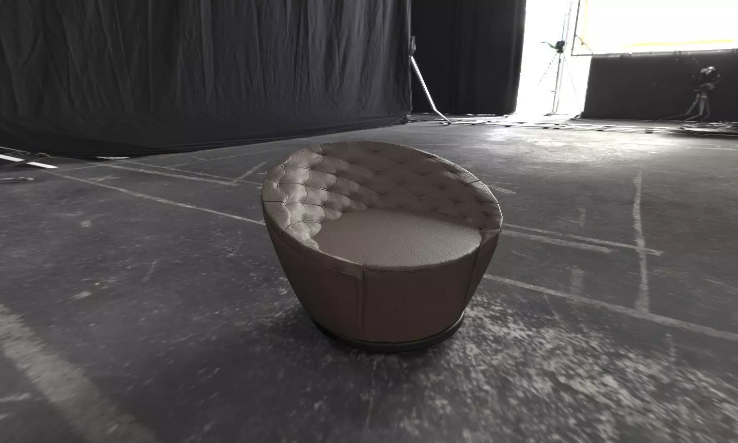 armchair leather chair 3D model_0