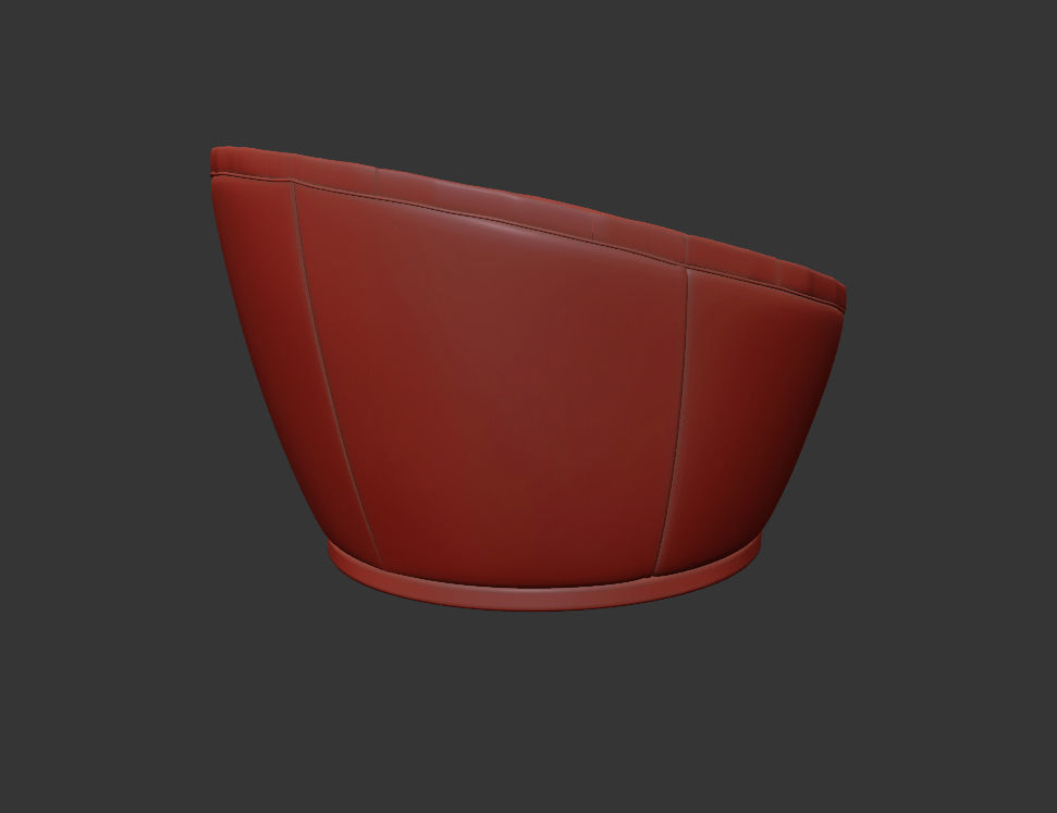 armchair leather chair 3D model_3
