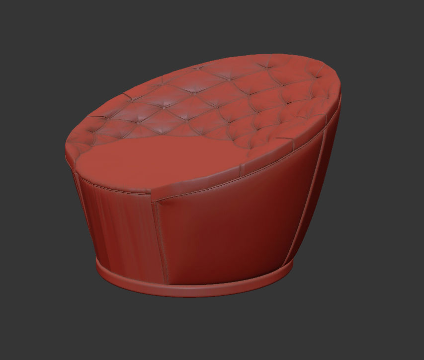 armchair leather chair 3D model_4