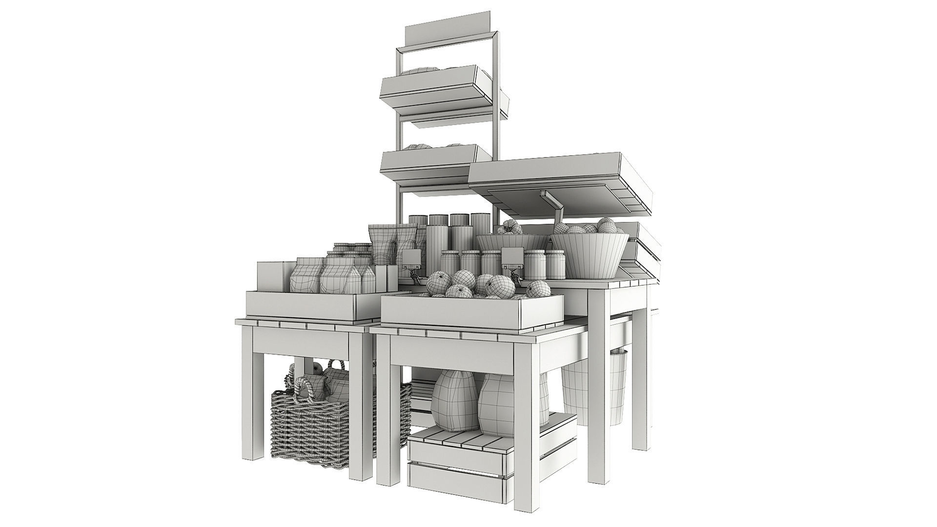 Shelves with products 3D model_10