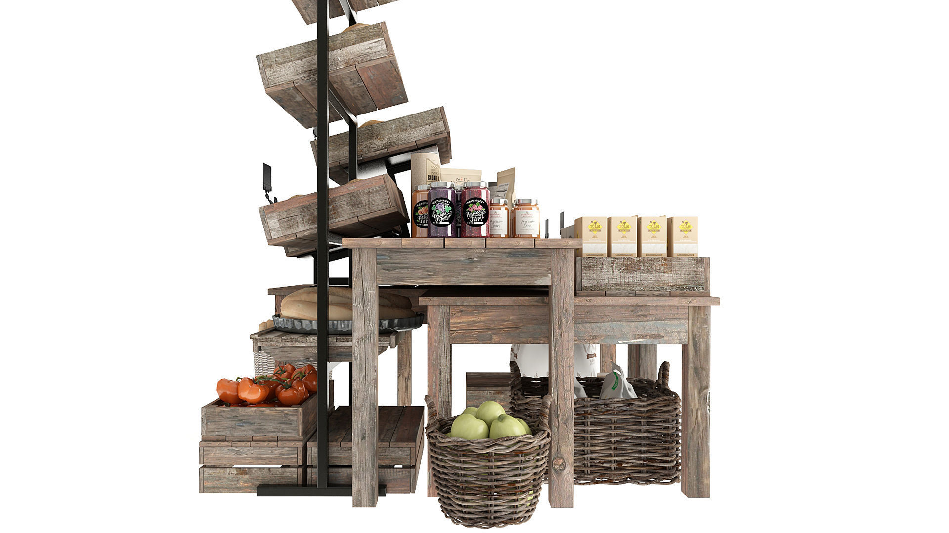 Shelves with products 3D model_6