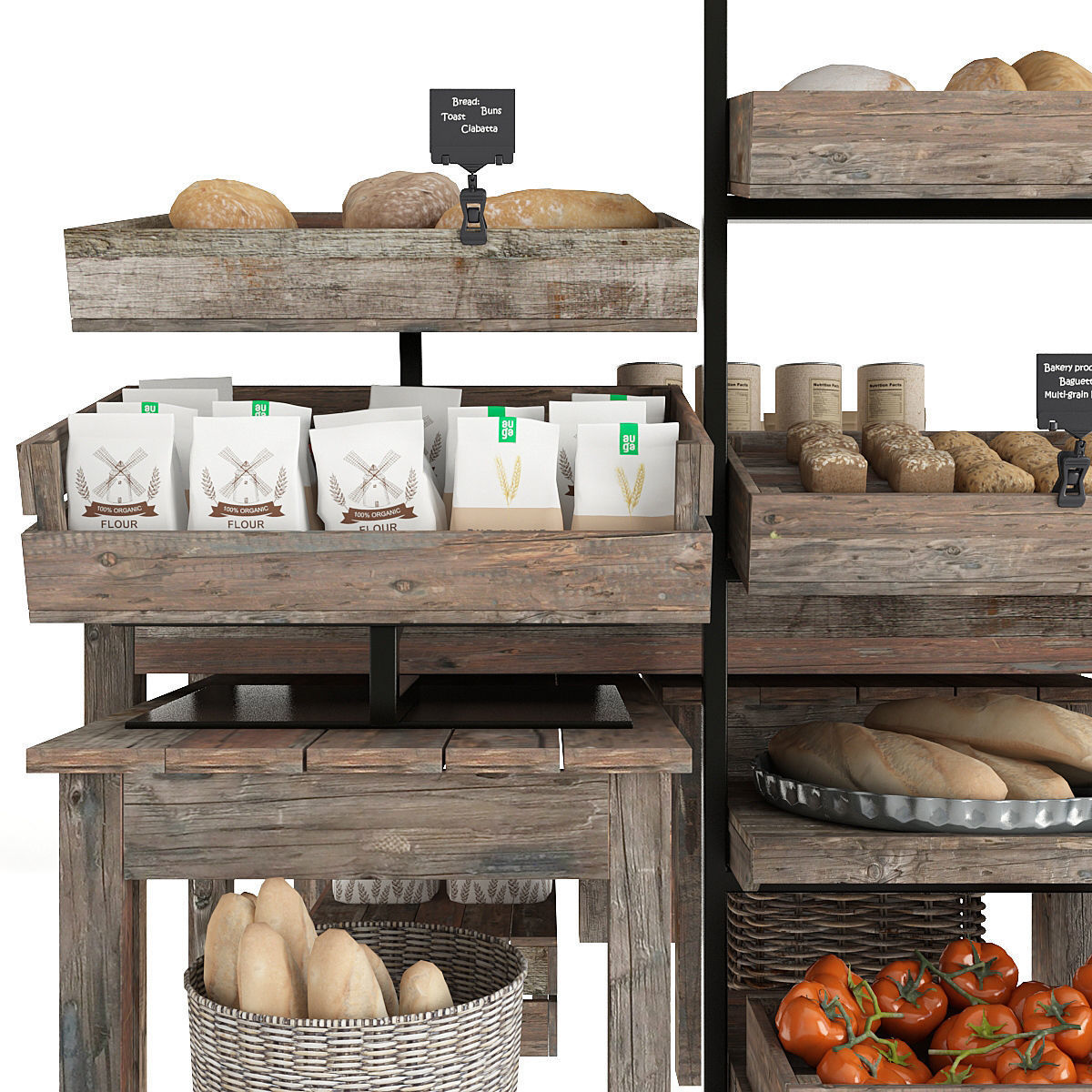 Shelves with products 3D model_9