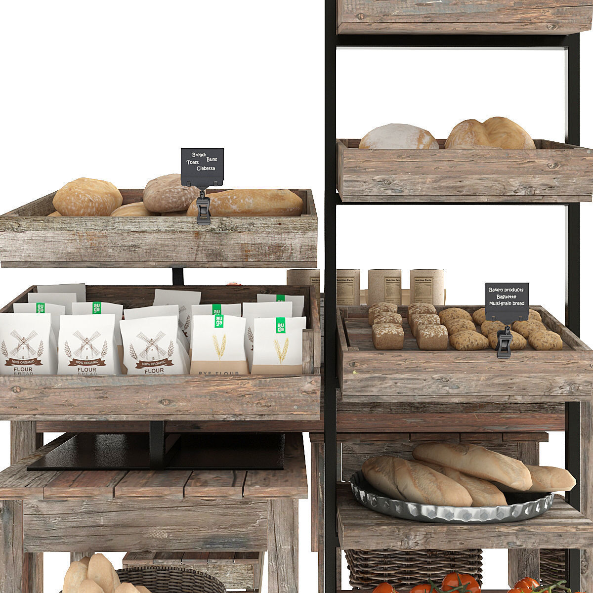 Shelves with products 3D model_8