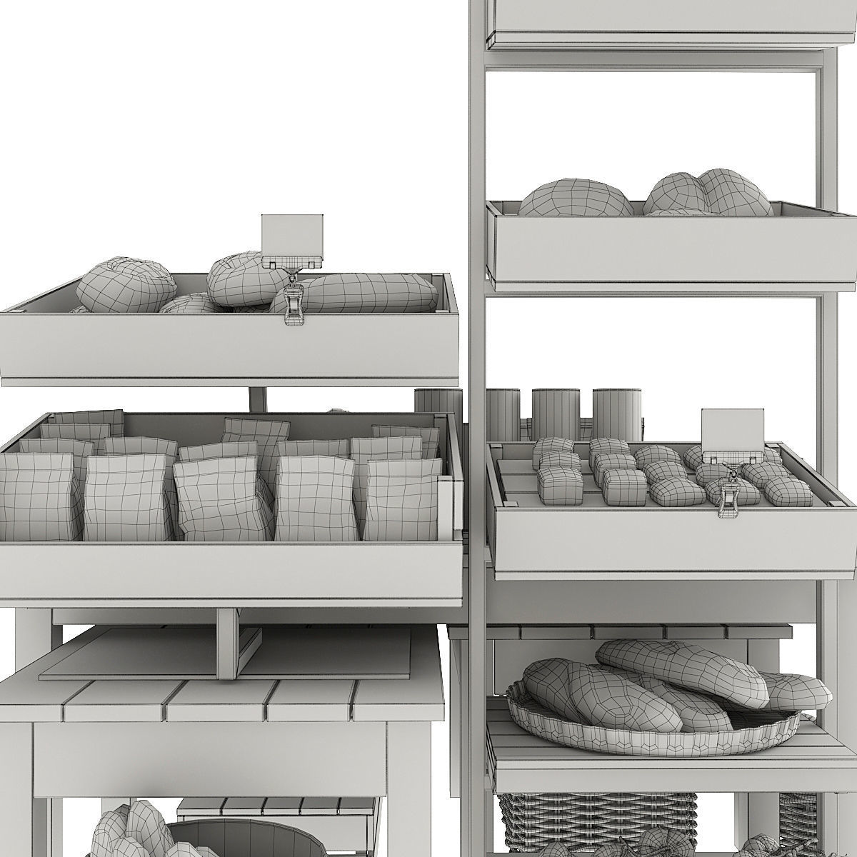Shelves with products 3D model_11