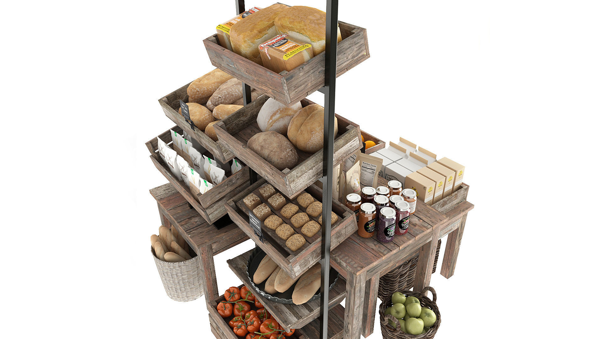 Shelves with products 3D model_7