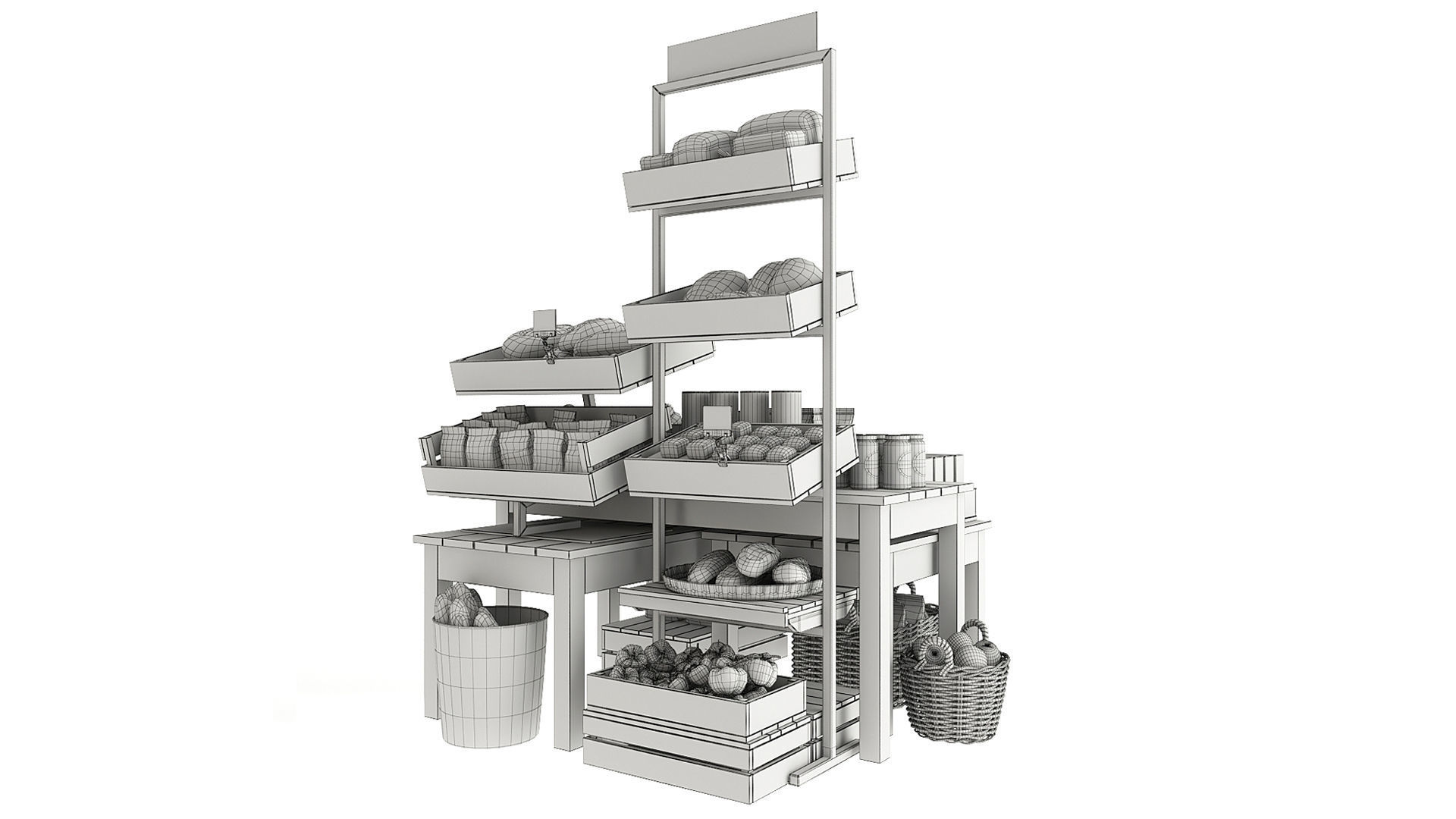 Shelves with products 3D model_13