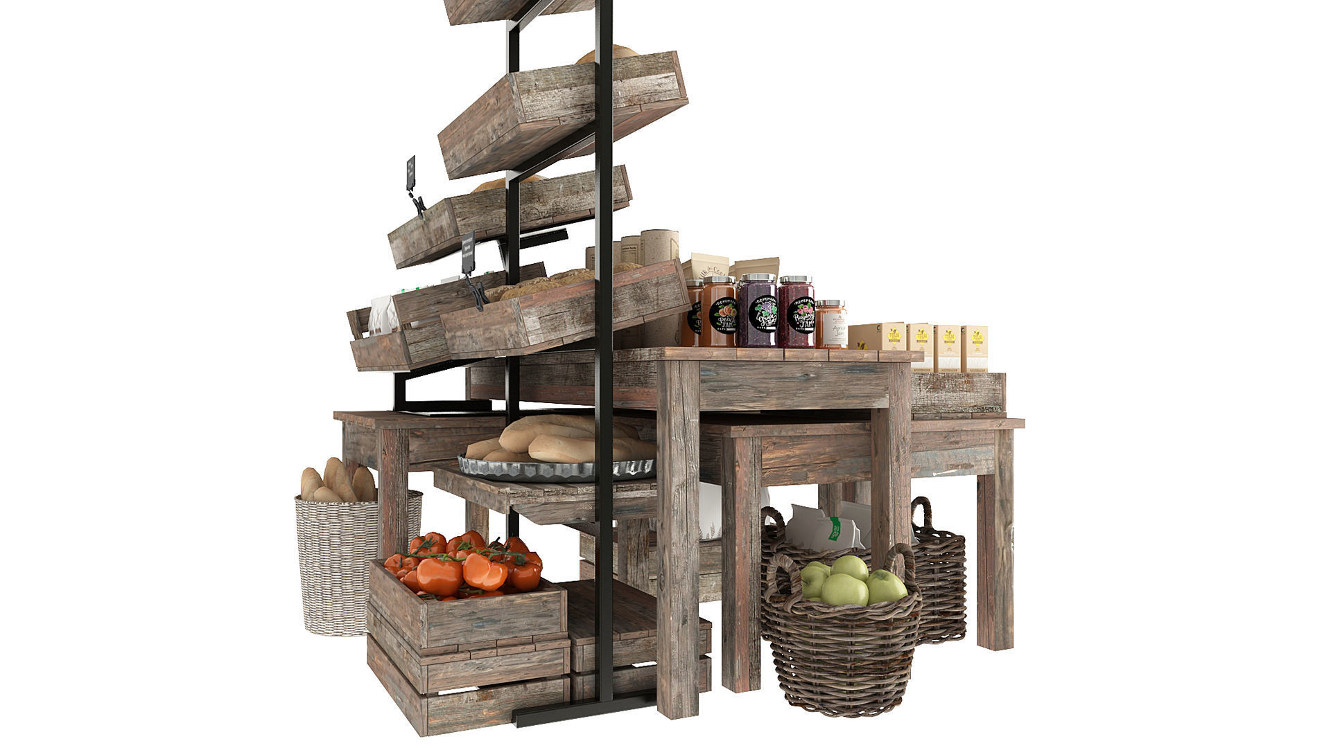 Shelves with products 3D model_5