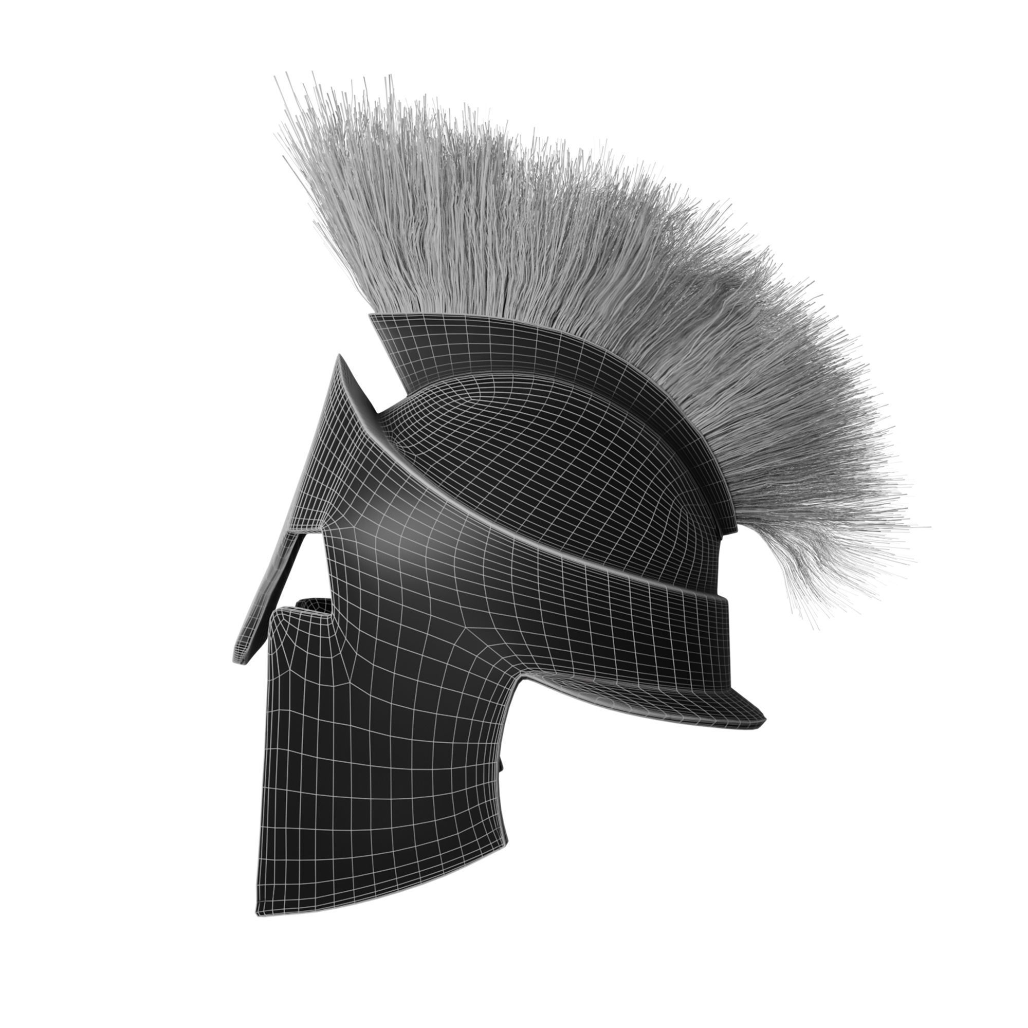Spartan helmet Low-poly 3D model_1