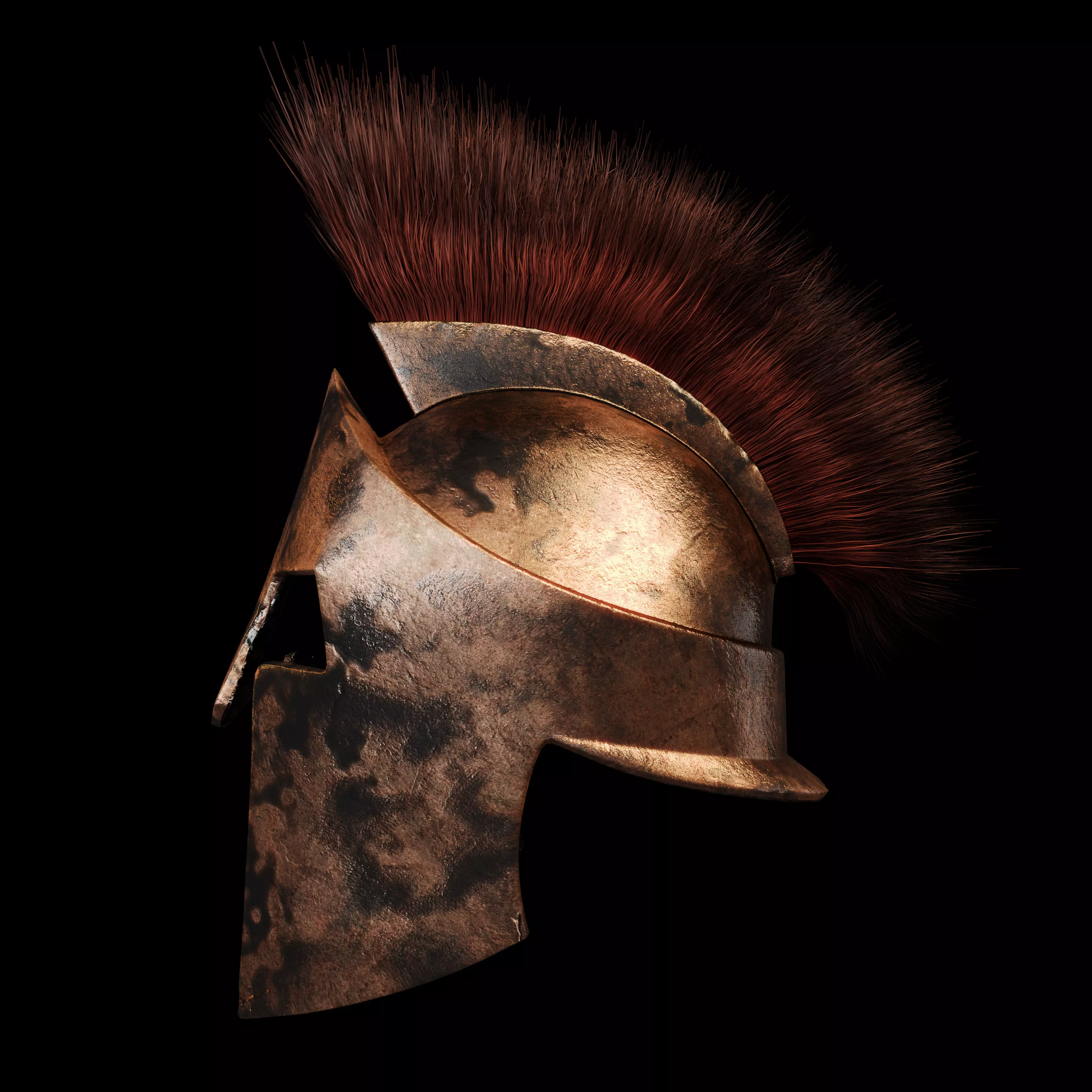 Spartan helmet Low-poly 3D model_0